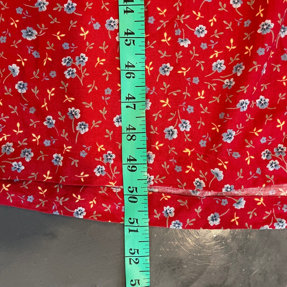 Erika Woman Red Floral Midi Dress Cottagecore 2X Pockets Prairie Plus Size - Picture 7 of 10
